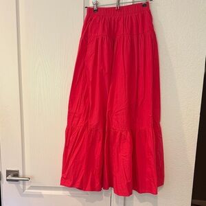 Hot Pink cotton Maxi Skirt